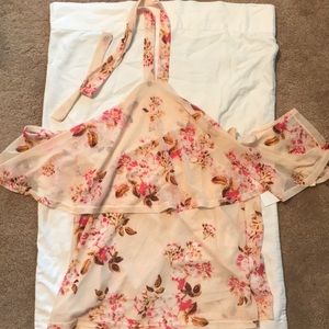 Cute just fab halter with flutter sleeves